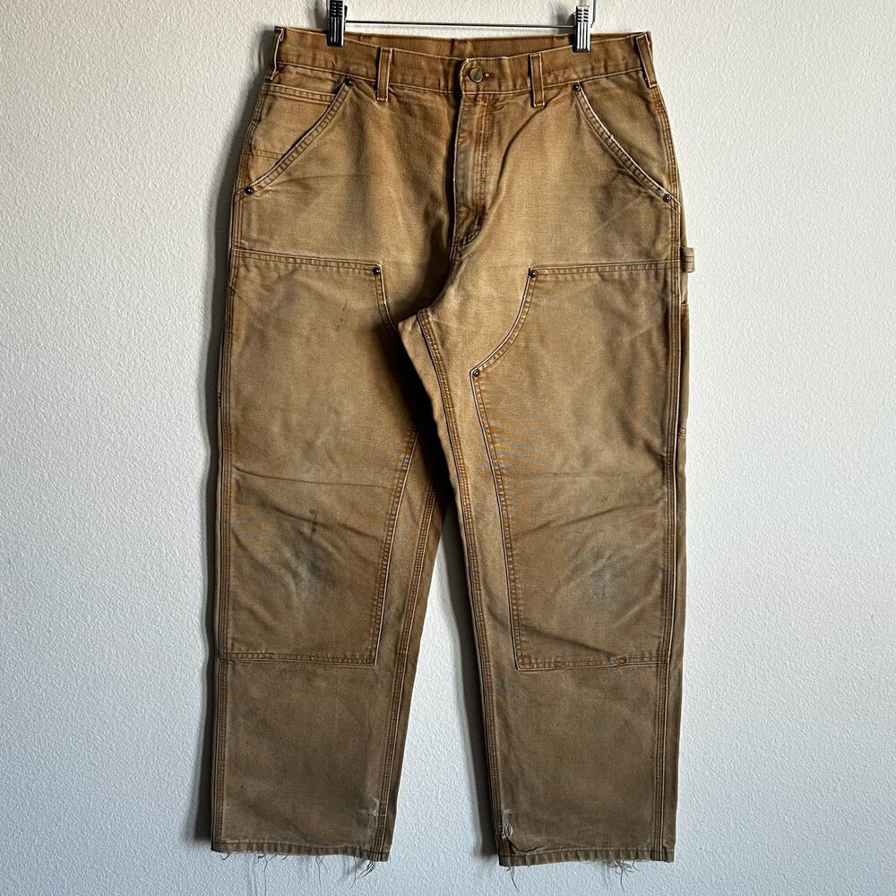 Carhartt B136 BRN brown double knee work wear carpenter pants